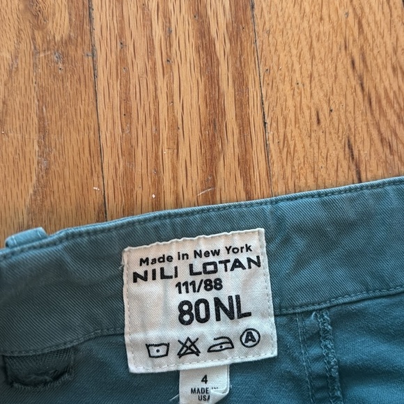Nili Lotan sz 4 Teal Chinos with pockets zip fly great pre owned condition - Picture 3 of 6